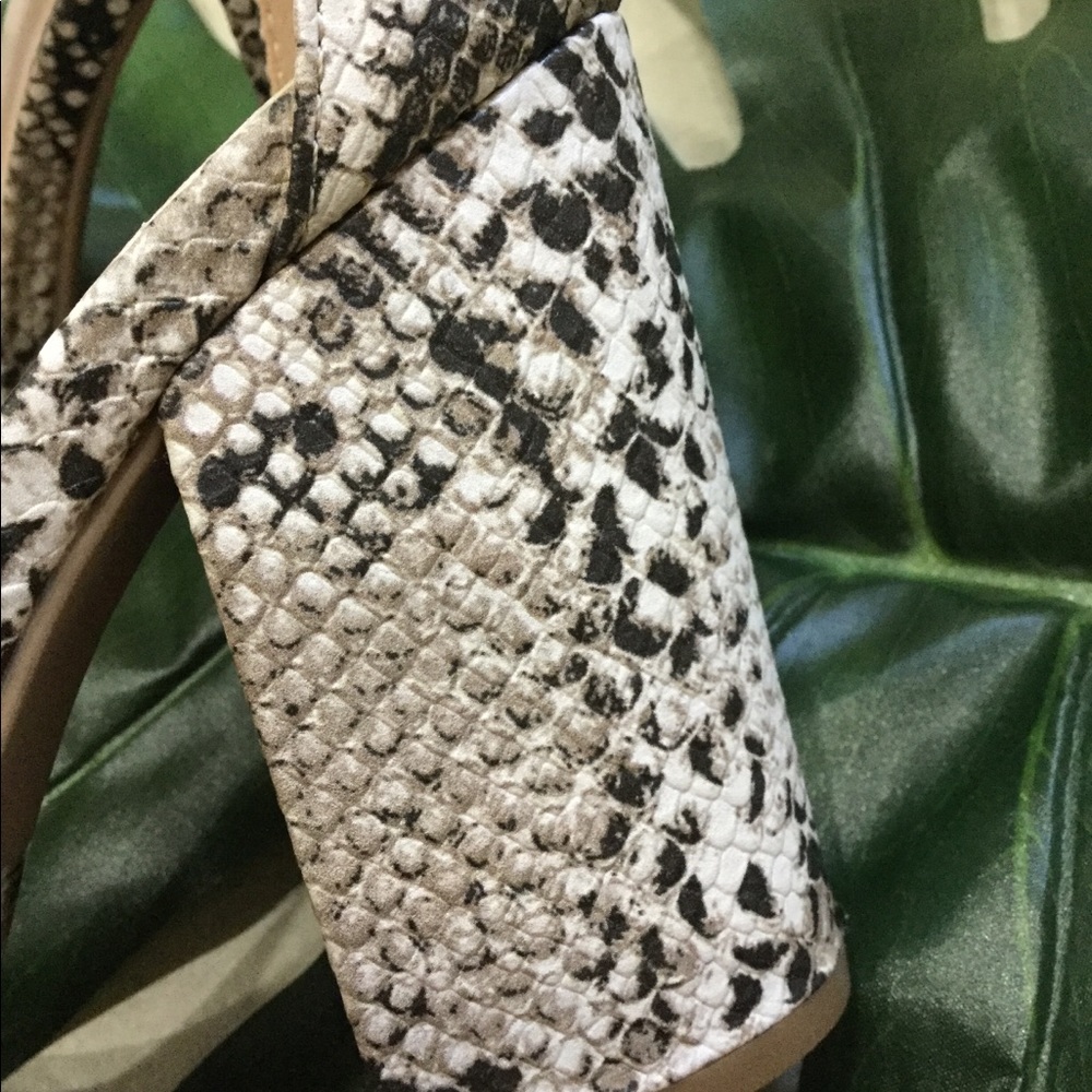 COURTNEY-Snake Skin Print Chunky Heel Sandal - Picture 6 of 12